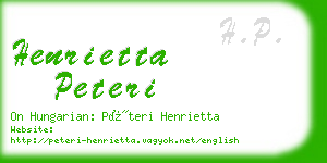 henrietta peteri business card